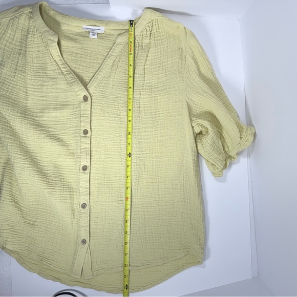 Beachlunchloung Yellow gauze Button-Down Shirt - Picture 5 of 6